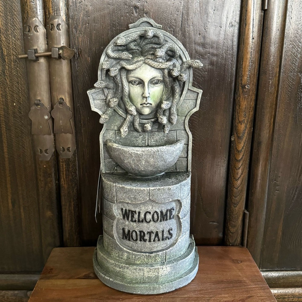 Welcome Mortals Medusa Gravestone - Spooky Night Light Up Halloween Decor